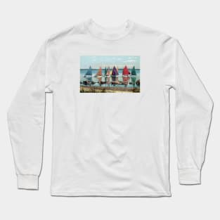 1925 Rainbow Fleet of Sailboats, Nantucket Long Sleeve T-Shirt